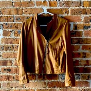Camel Brunello Cucinelli leather jacket